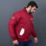 red bomber jacket