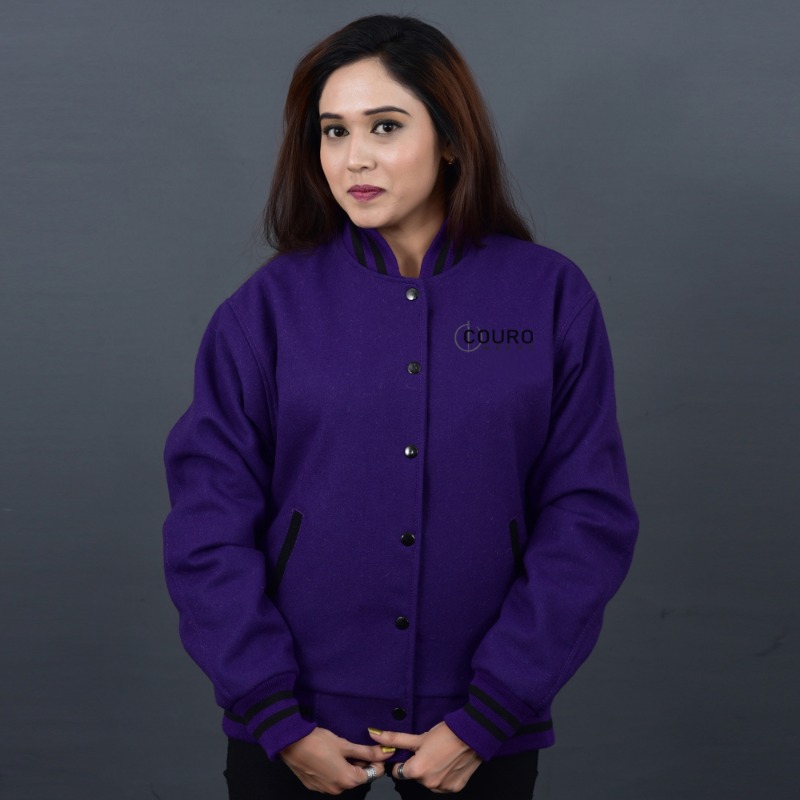 purple varsity jacket