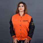 orange varsity jacket