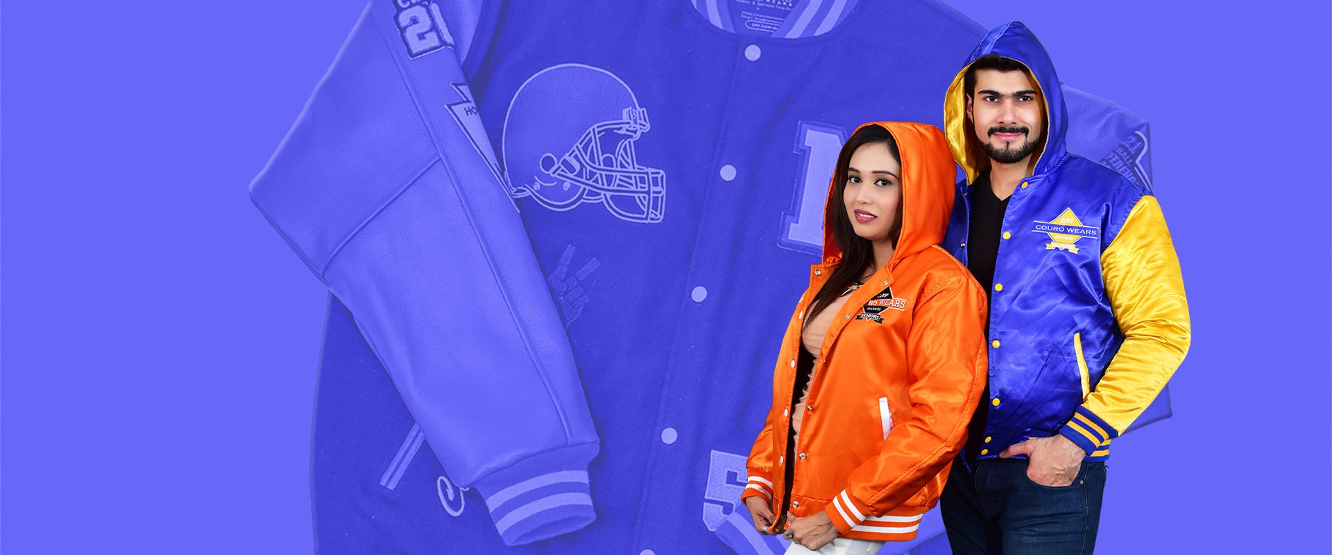 orange varsity jacket