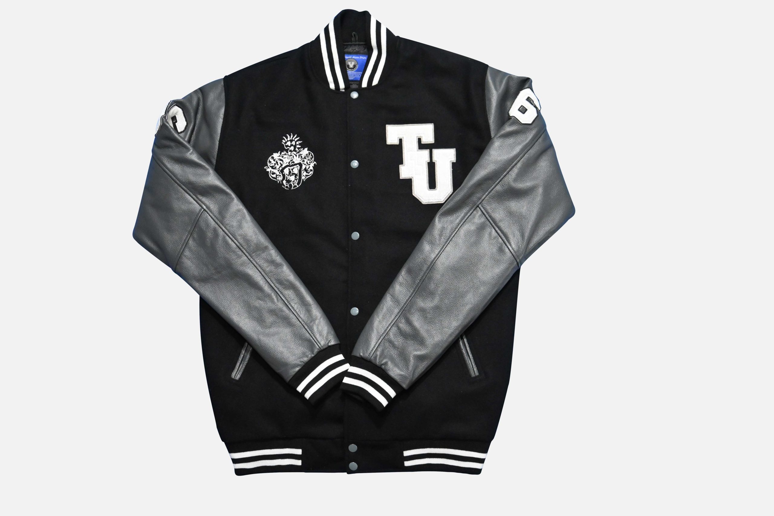 black varsity jacket